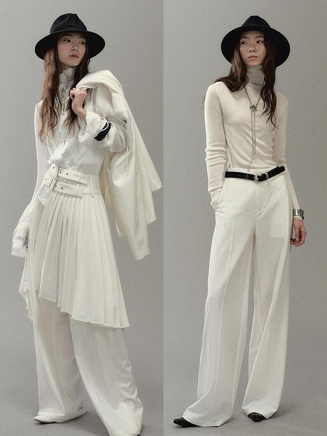 AnnoMundi Pleated Romper With Dual Waistbelt
