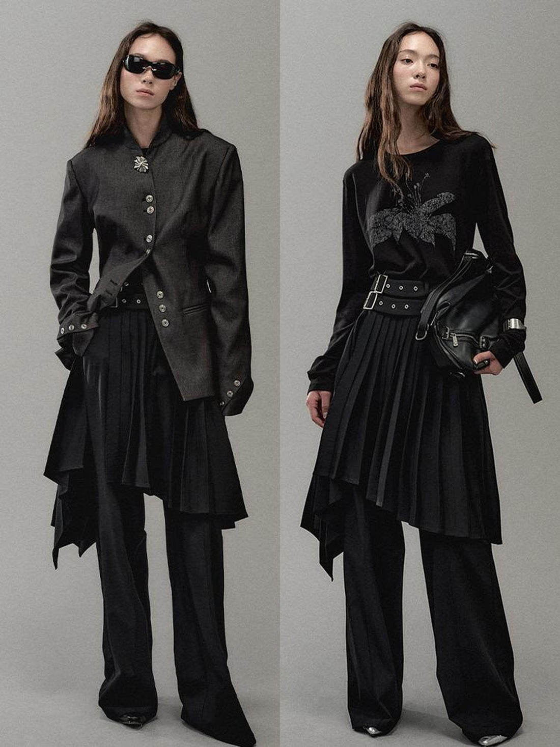 AnnoMundi Pleated Romper With Dual Waistbelt