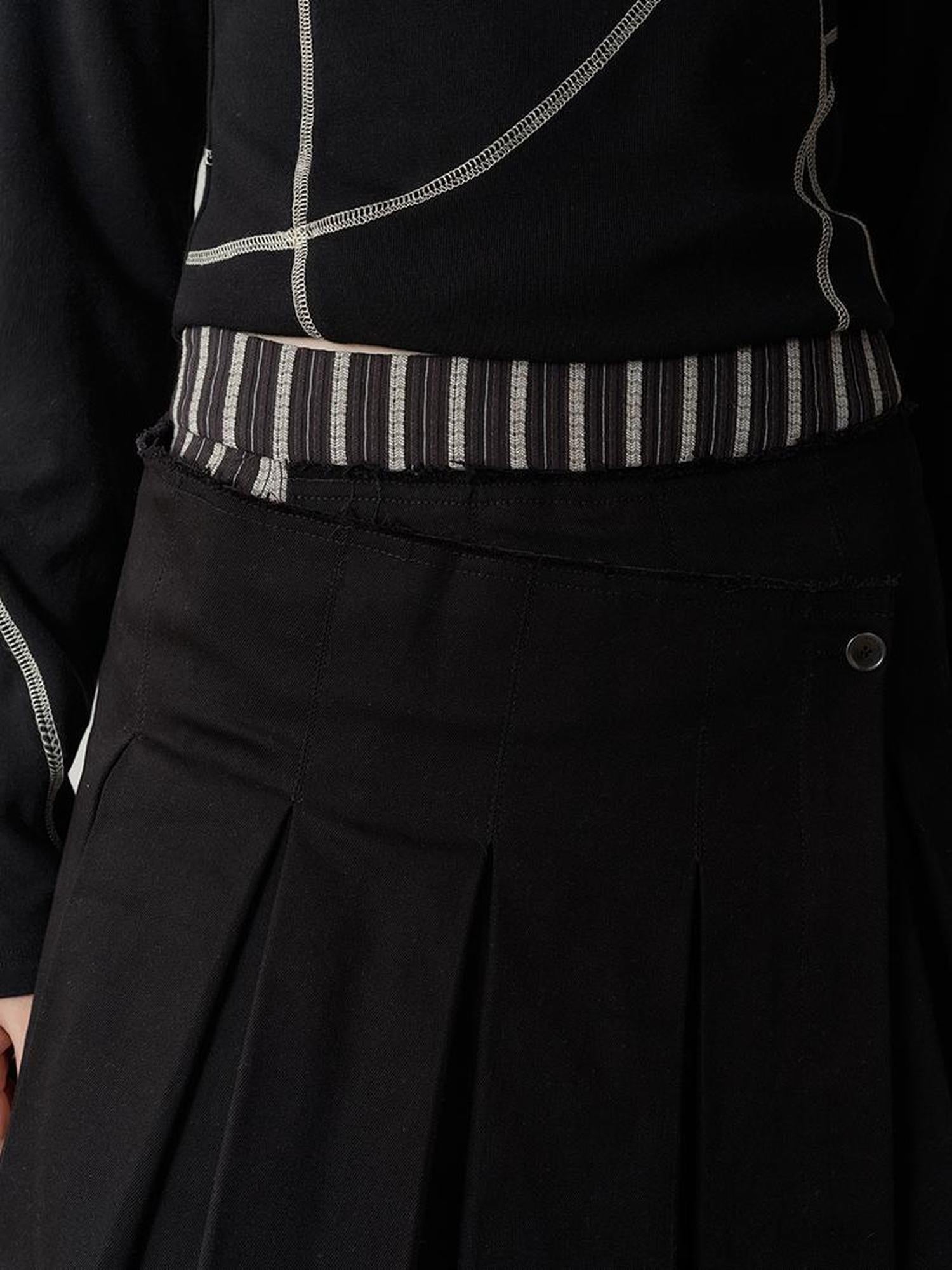 AnnoMundi Pleated Stripe Panel Skirt