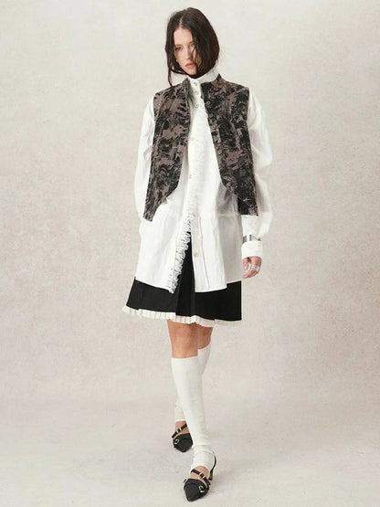 AnnoMundi Pleated Trim Blazer Mini Skirt Skirt