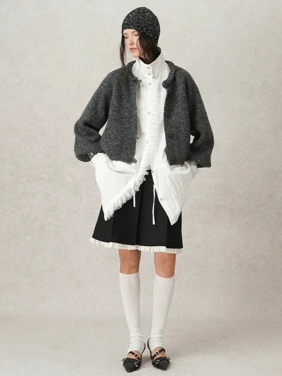 AnnoMundi Pleated Trim Blazer Mini Skirt Skirt