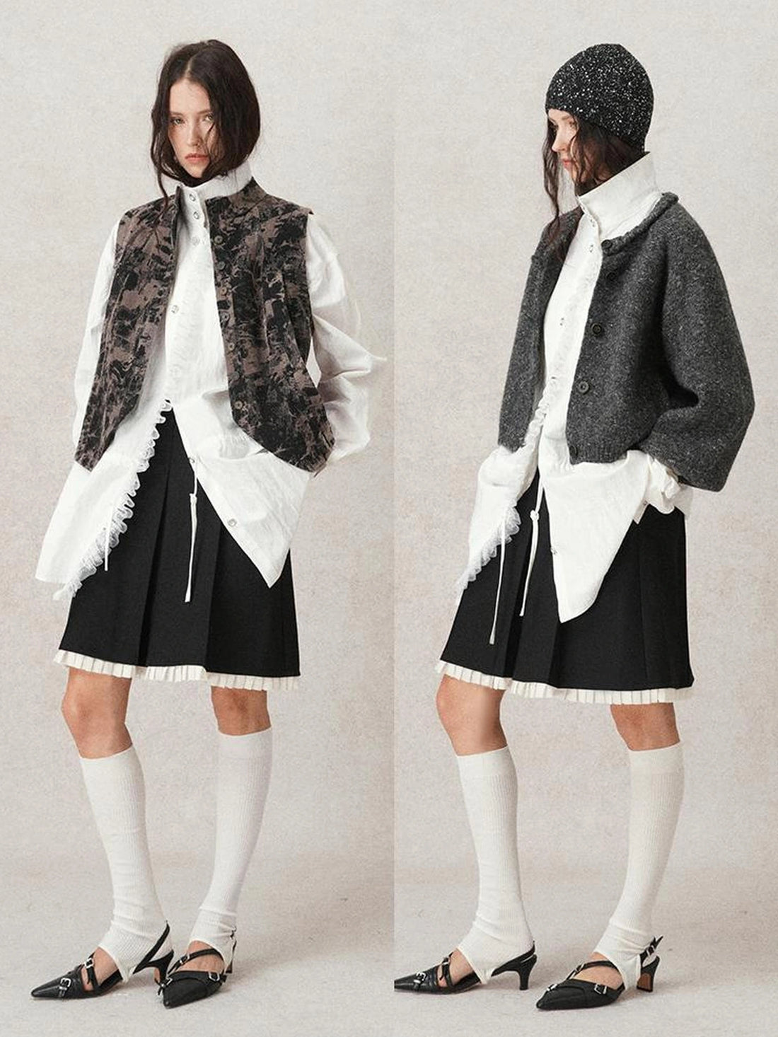 AnnoMundi Pleated Trim Blazer Mini Skirt Skirt