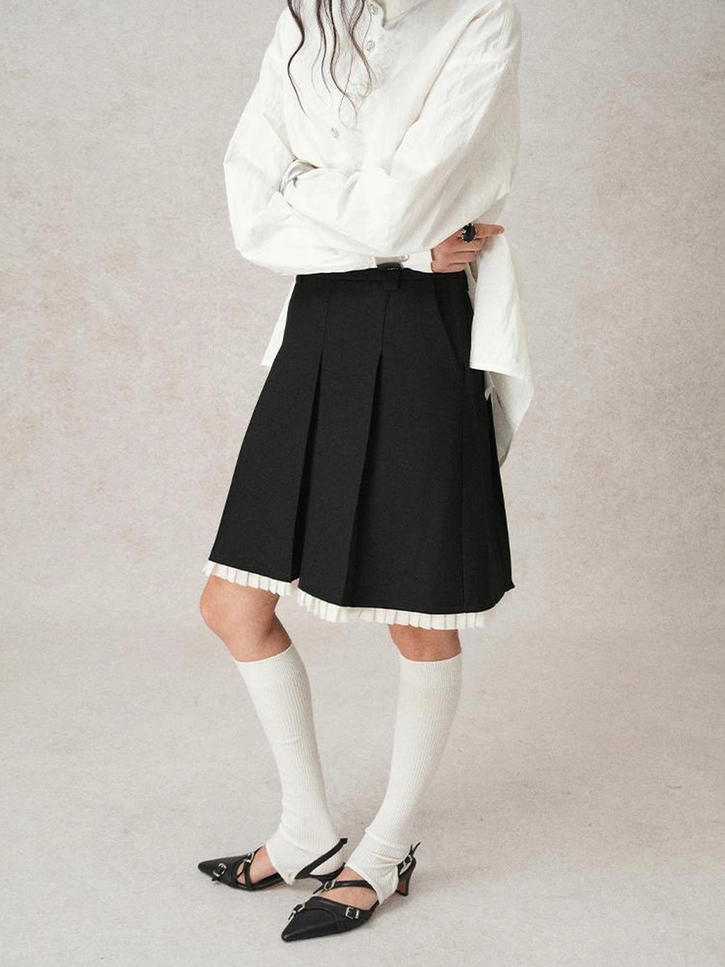 AnnoMundi Pleated Trim Blazer Mini Skirt Skirt