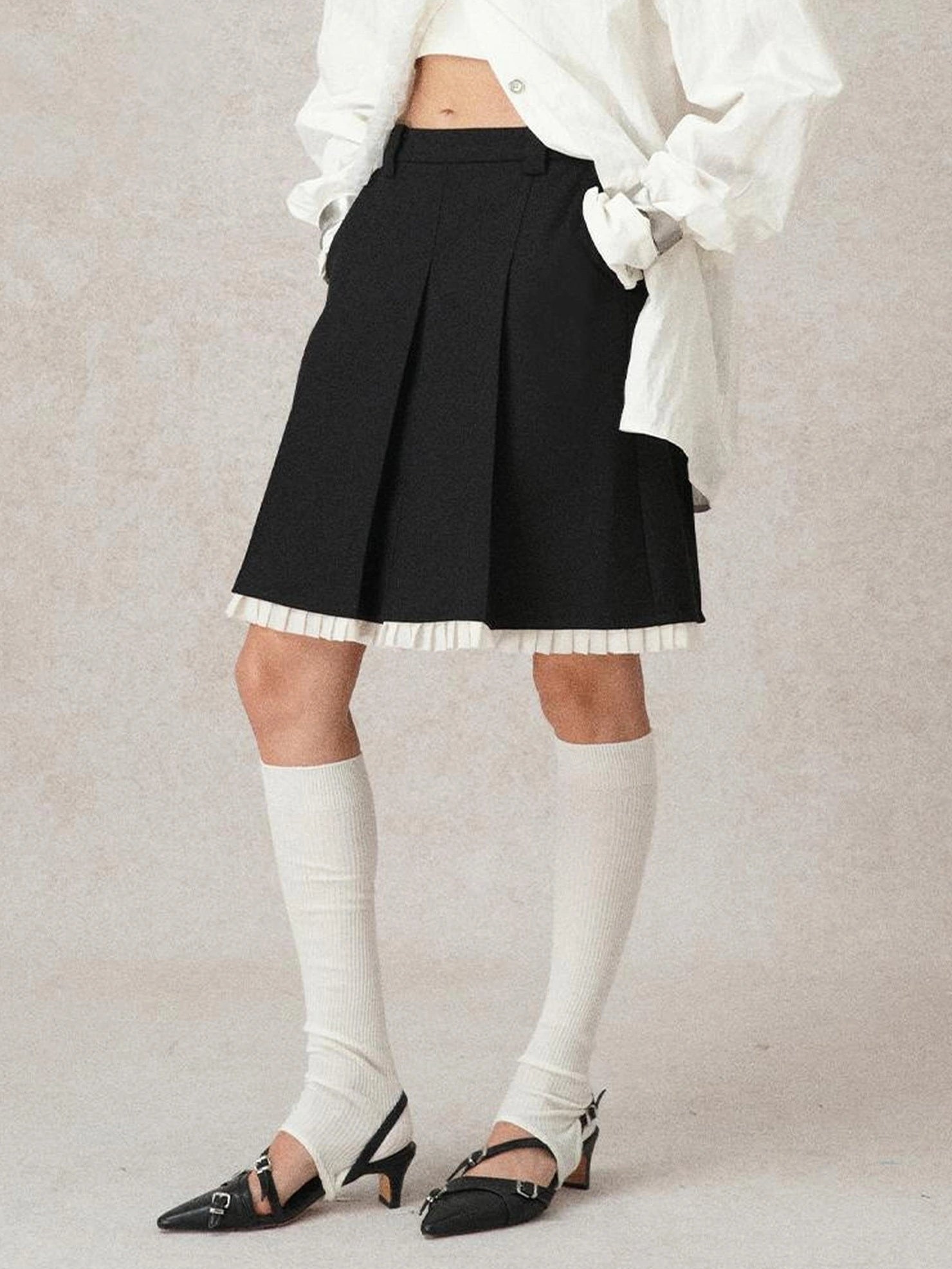 AnnoMundi Pleated Trim Blazer Mini Skirt Skirt