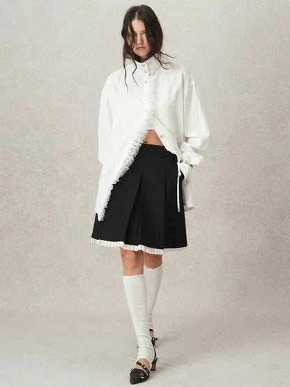 AnnoMundi Pleated Trim Blazer Mini Skirt Skirt