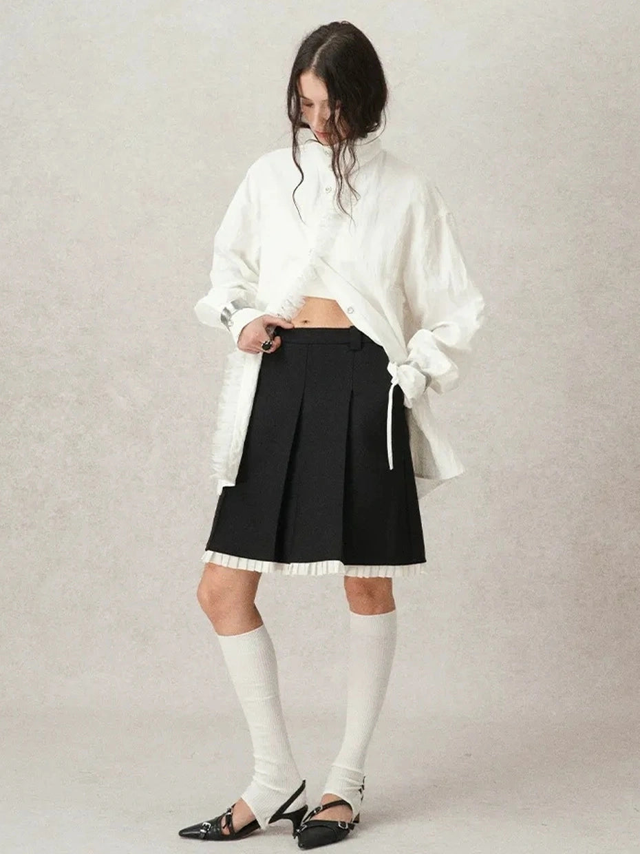 AnnoMundi Pleated Trim Blazer Mini Skirt Skirt