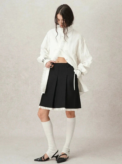 AnnoMundi Pleated Trim Blazer Mini Skirt Skirt