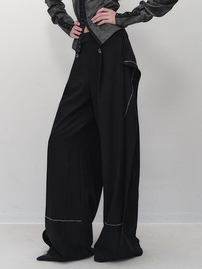 AnnoMundi Pleated Wide Leg Trousers With Adjustable Side Panels