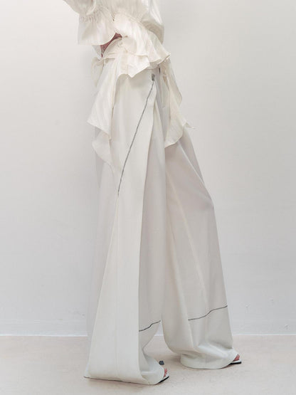 AnnoMundi Pleated Wide Leg Trousers With Adjustable Side Panels