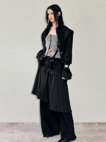 AnnoMundi Reconstructive Knit Vest With Long Pile Trim