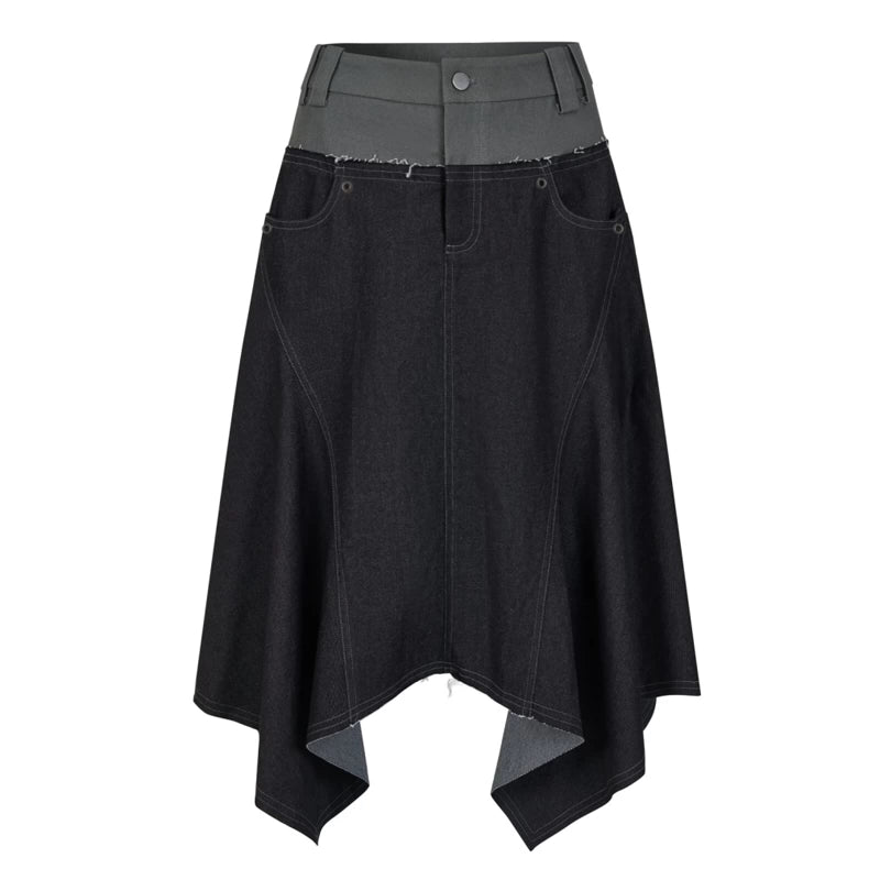 AnnoMundi_Relaxed_Colorblock_Frayed_Hem_Asymmetrical_Skirt_MISSTT