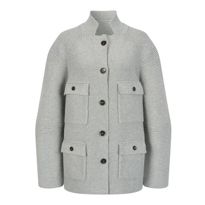 AnnoMundi_Relaxed_Stand_Collar_Knit_Cardigan_Drop_Shoulder_Loose_Fit_MISSTT