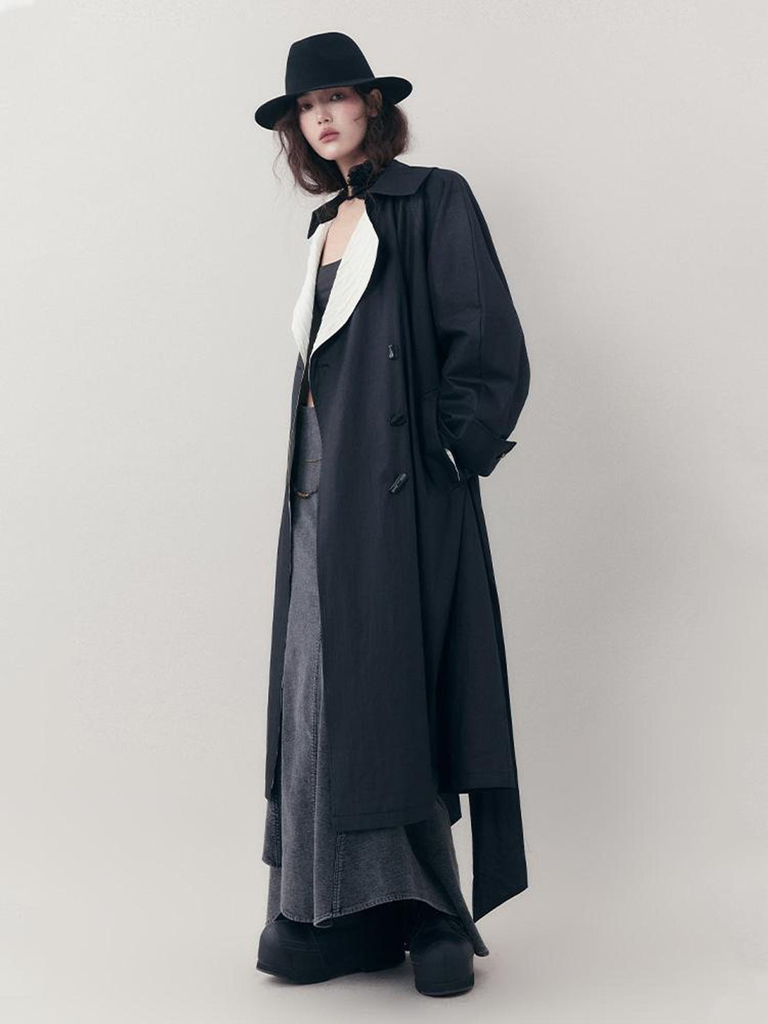 AnnoMundi Retro Colored Trench Coat With Vintage Collage