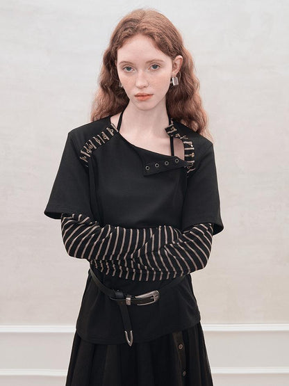 AnnoMundi Retro Stripe Hook Knit Tee