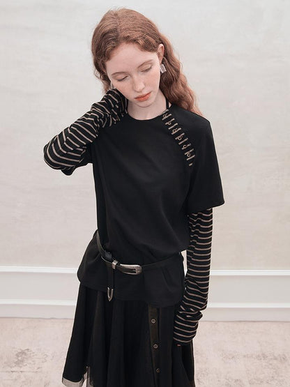 AnnoMundi Retro Stripe Hook Knit Tee
