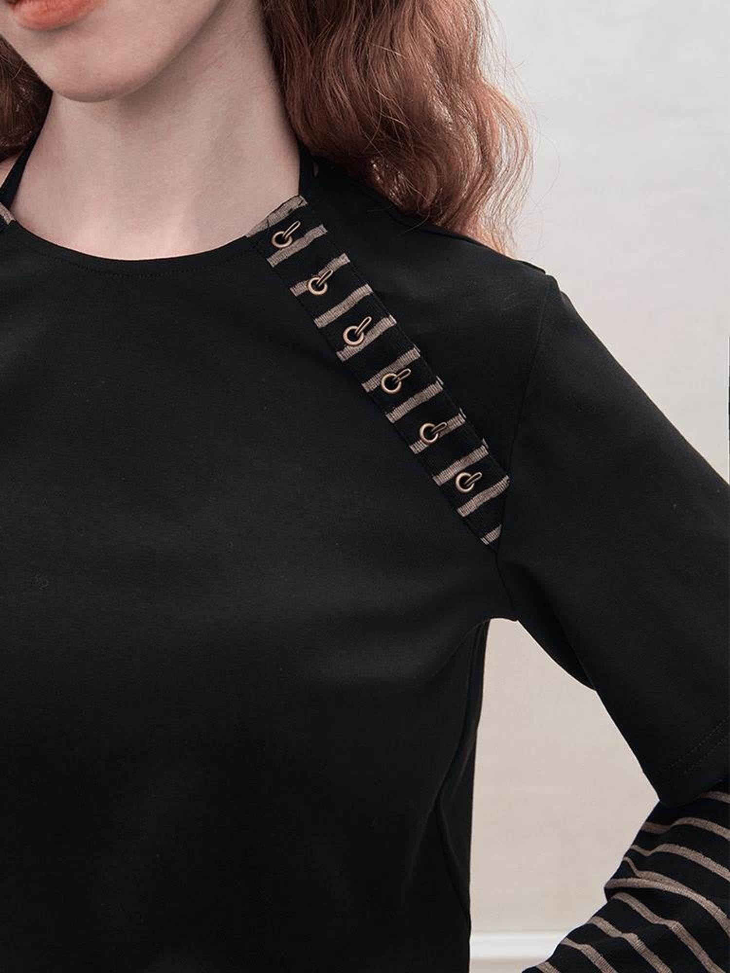 AnnoMundi Retro Stripe Hook Knit Tee