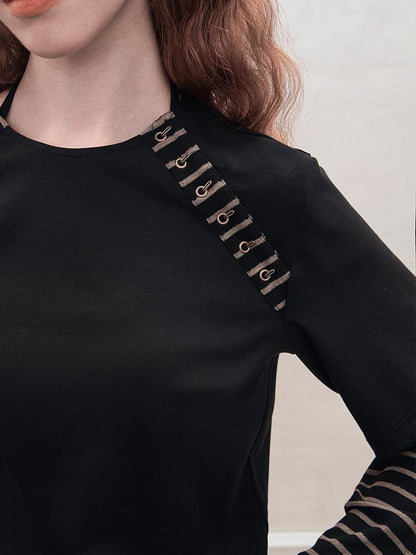 AnnoMundi Retro Stripe Hook Knit Tee