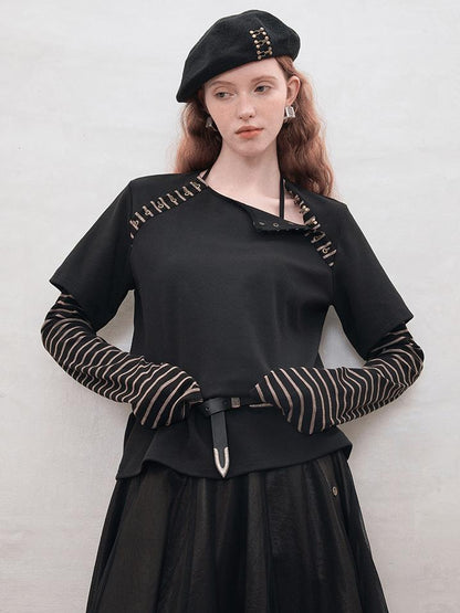 AnnoMundi Retro Stripe Hook Knit Tee