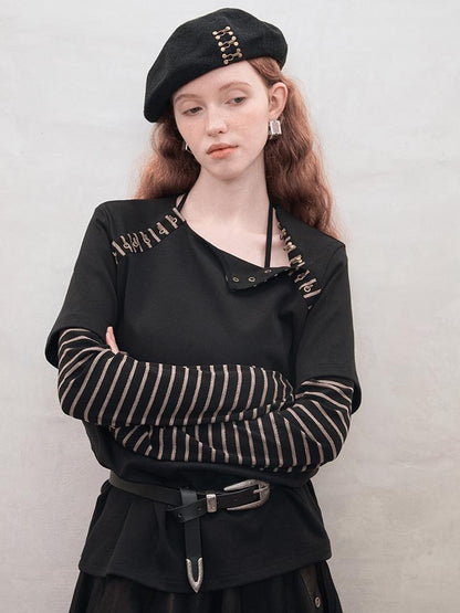 AnnoMundi Retro Stripe Hook Knit Tee