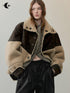 AnnoMundi Reversible Eco Friendly Oversized Stand Collar Faux Fur Trim Women Brown Jacket