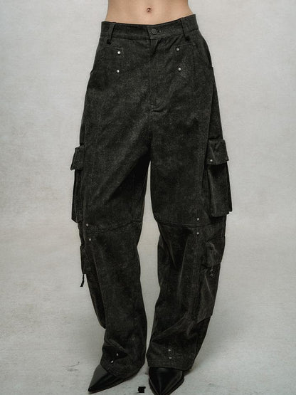 AnnoMundi Rivet Detail Cargo Pants With Punk Retro Style