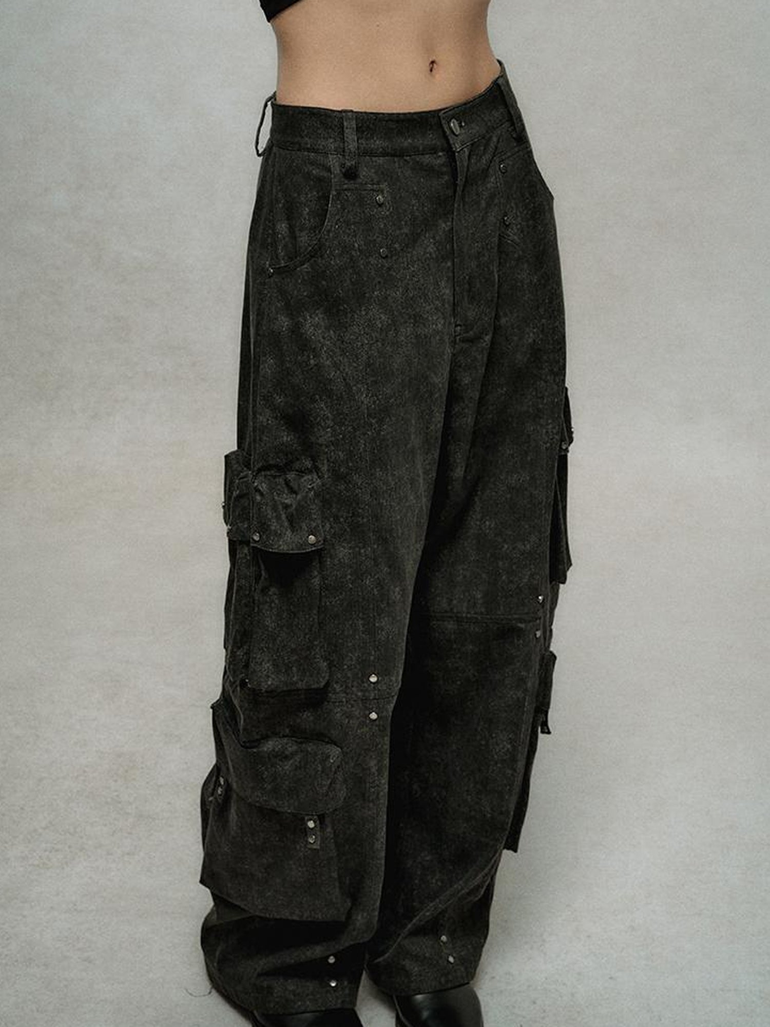 AnnoMundi Rivet Detail Cargo Pants With Punk Retro Style