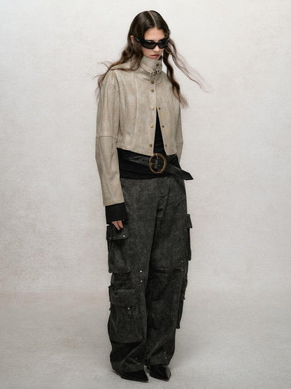 AnnoMundi Rivet Detail Cargo Pants With Punk Retro Style