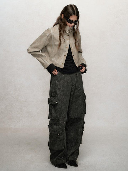 AnnoMundi Rivet Detail Cargo Pants With Punk Retro Style