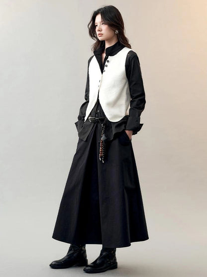 AnnoMundi Rooted Tides Embroidered Shirt V-neck T-shirt Long Sleeve Shirts