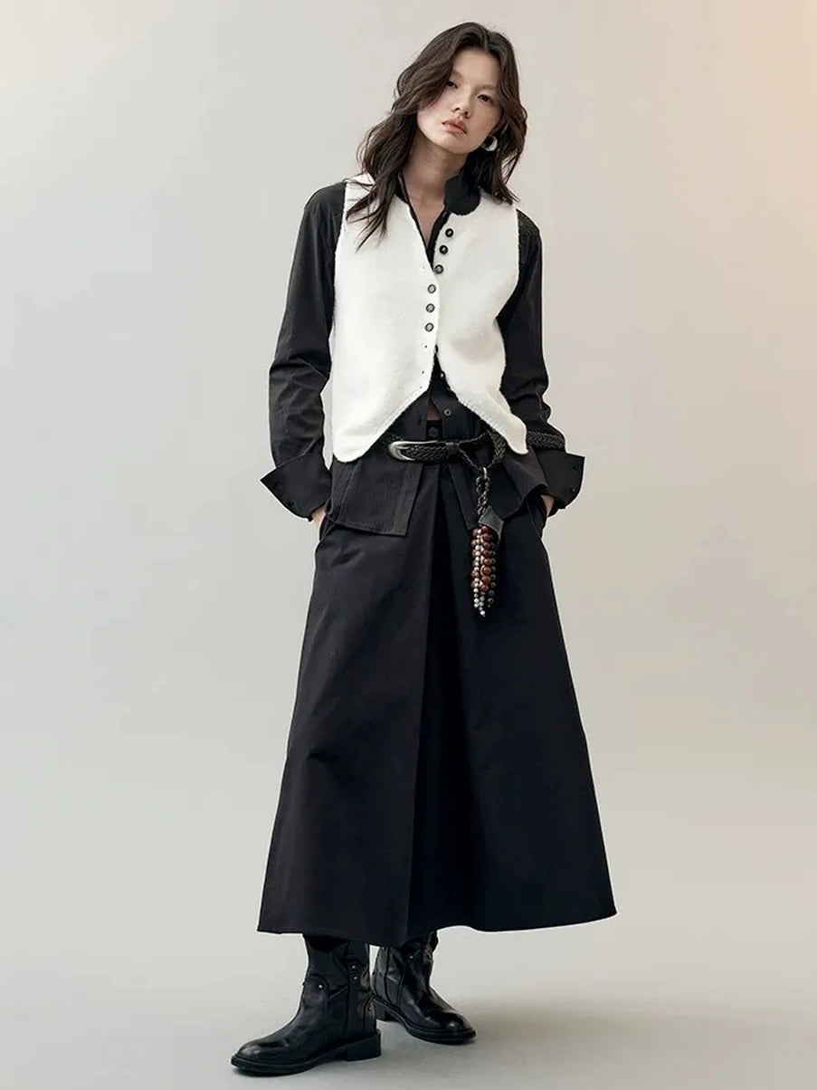 AnnoMundi Rooted Tides Embroidered Shirt V-neck T-shirt Long Sleeve Shirts