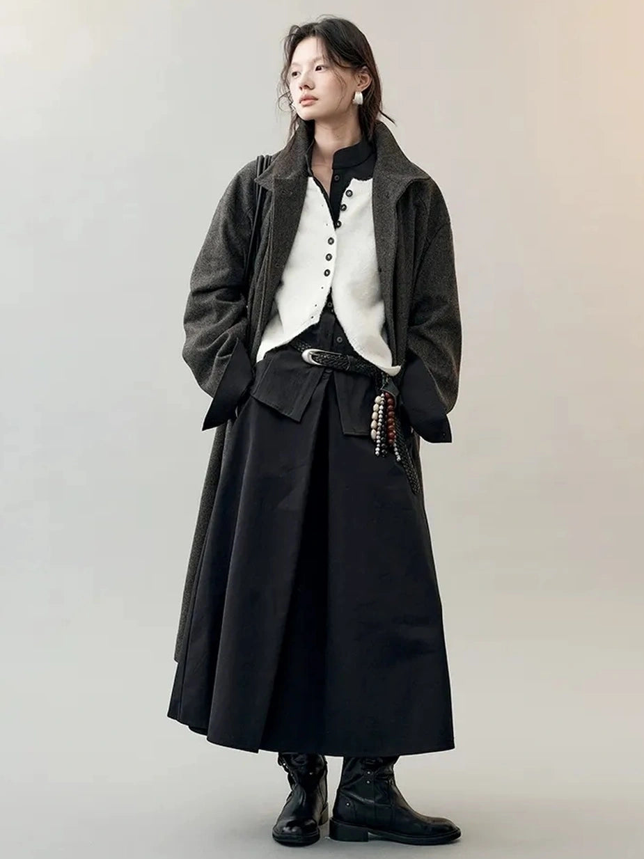 AnnoMundi Rooted Tides Embroidered Shirt V-neck T-shirt Long Sleeve Shirts