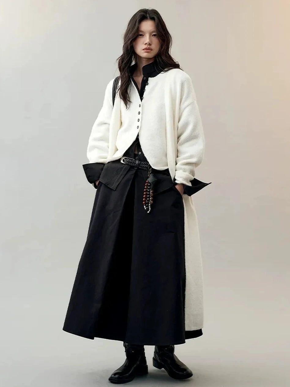 AnnoMundi Rooted Tides Embroidered Shirt V-neck T-shirt Long Sleeve Shirts