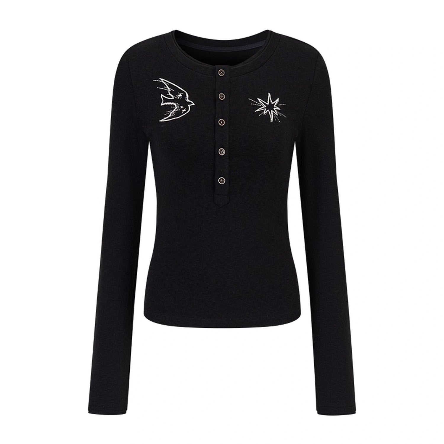 AnnoMundi_Rooted_Wings_Embroidered_V-neck_T-shirt_Long_Sleeve_MISSTT