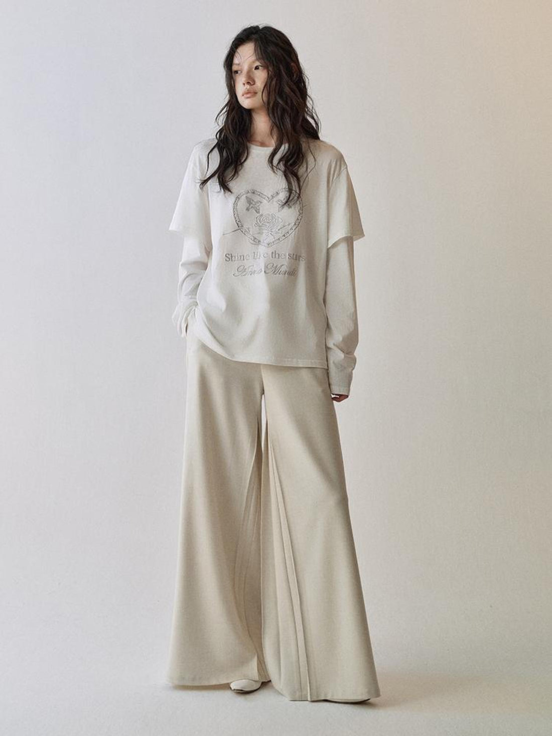 AnnoMundi Rose Embroidered Layered T Shirt