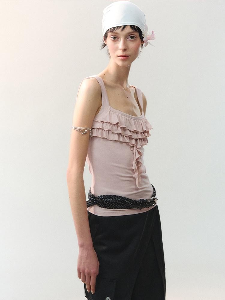 AnnoMundi Ruched Floral Square Neck Lace Trim Women&