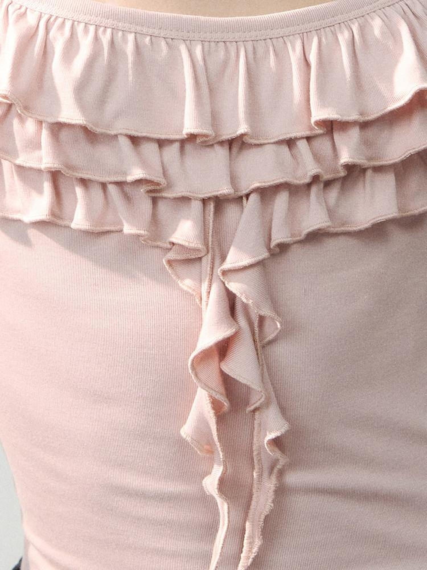 AnnoMundi Ruched Floral Square Neck Lace Trim Women&