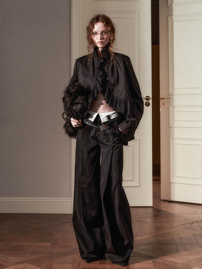 AnnoMundi Sanyu Inspired Flared Trousers With Folded Waist