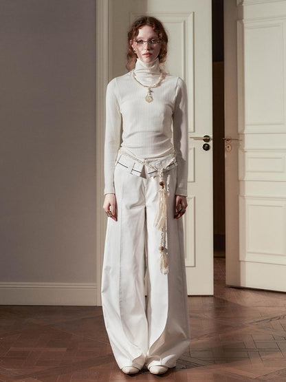 AnnoMundi Sanyu Inspired Flared Trousers With Folded Waist