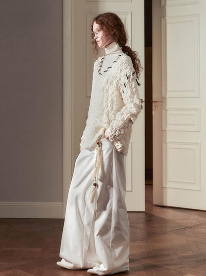 AnnoMundi Sanyu Inspired Flared Trousers With Folded Waist