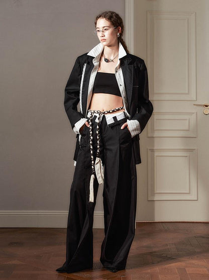 AnnoMundi Sanyu Inspired Flared Trousers With Folded Waist