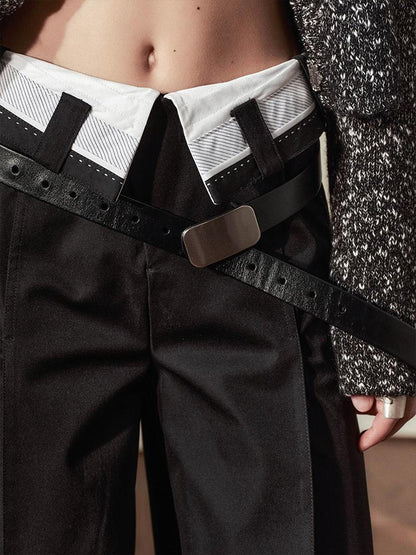 AnnoMundi Sanyu Inspired Flared Trousers With Folded Waist