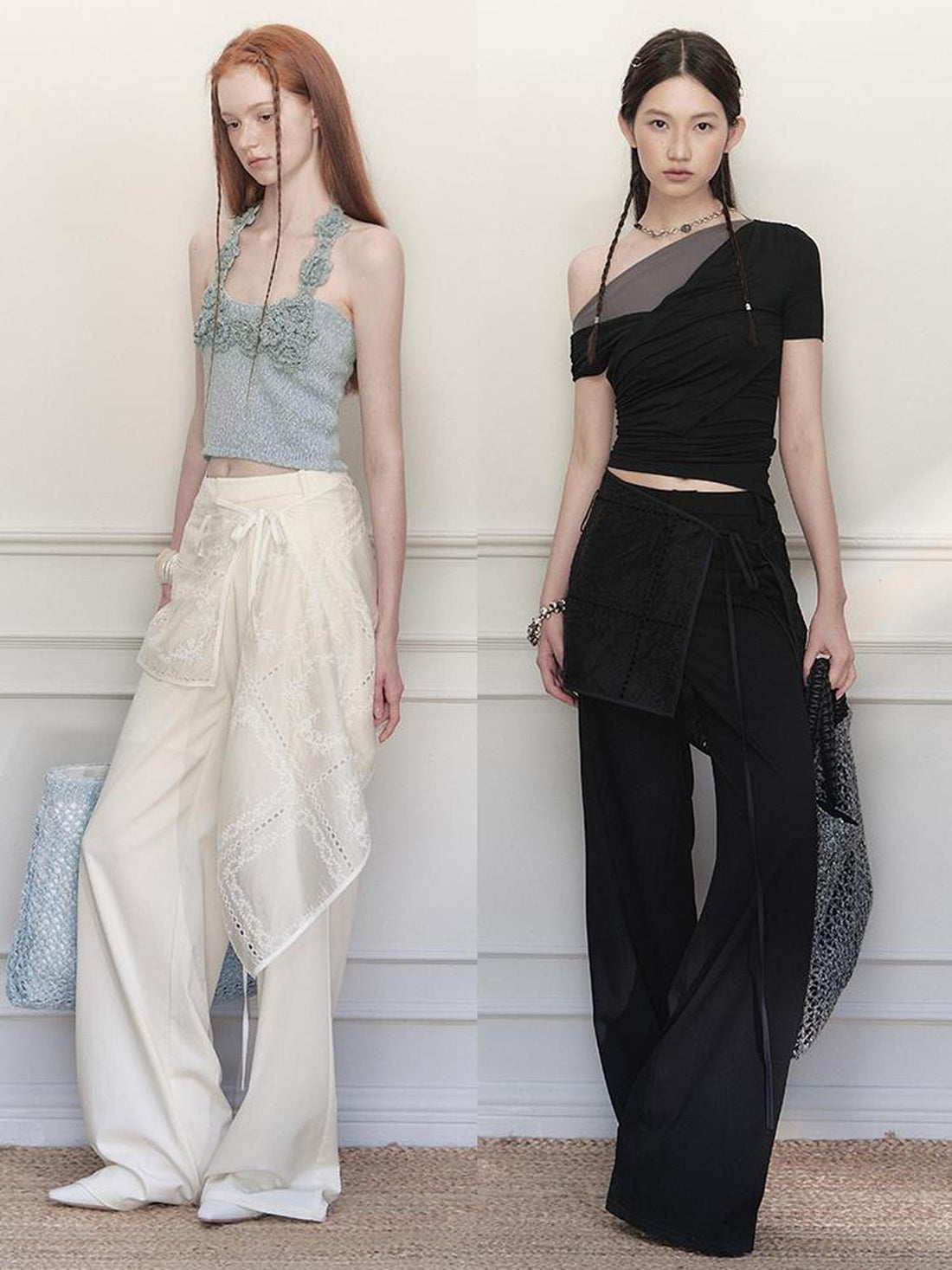 AnnoMundi Sculpted Sheath Trousers With Detachable Lace