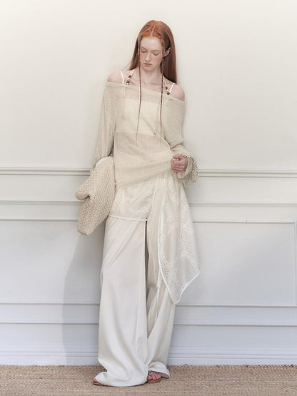 AnnoMundi Sculpted Sheath Trousers With Detachable Lace