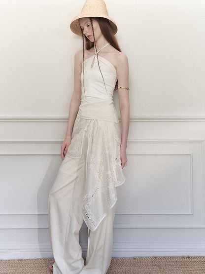 AnnoMundi Sculpted Sheath Trousers With Detachable Lace