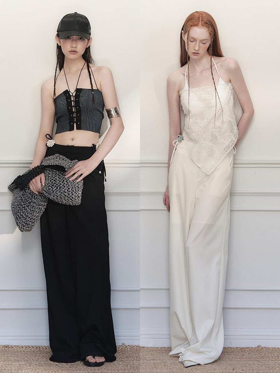 AnnoMundi Sculpted Sheath Trousers With Detachable Lace