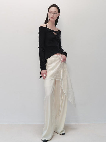 AnnoMundi Sculpted Sheath Trousers With Detachable Lace