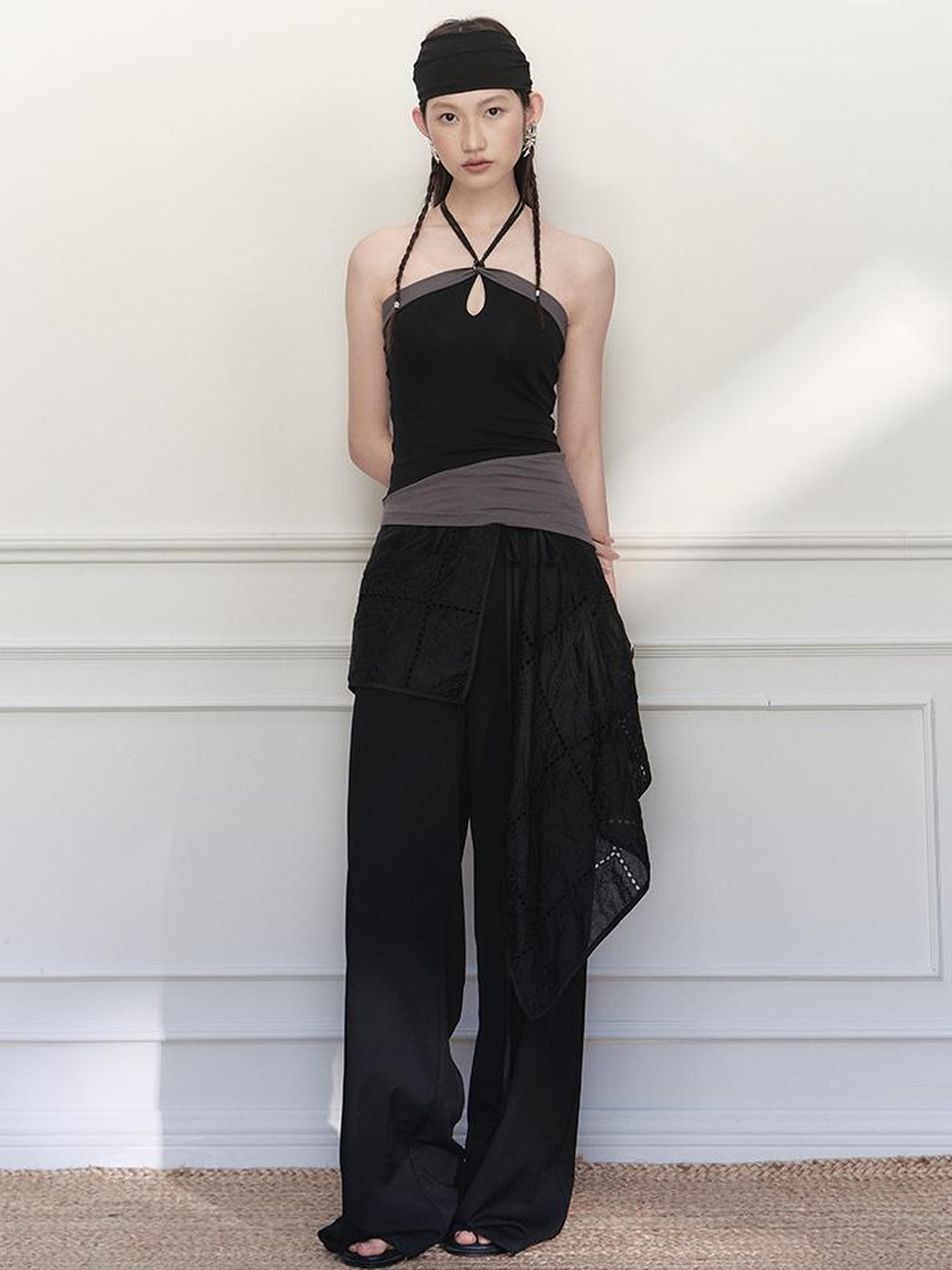 AnnoMundi Sculpted Sheath Trousers With Detachable Lace