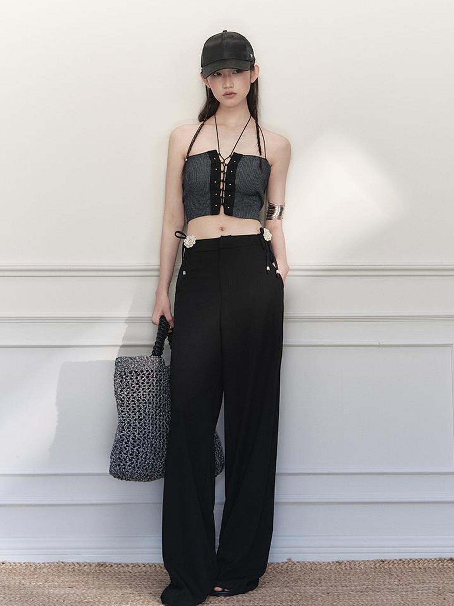 AnnoMundi Sculpted Sheath Trousers With Detachable Lace