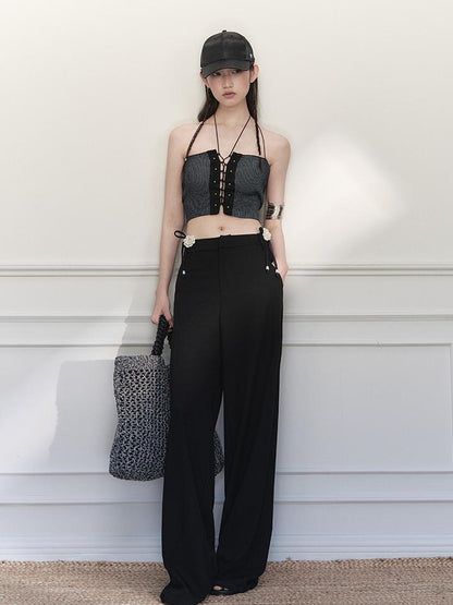 AnnoMundi Sculpted Sheath Trousers With Detachable Lace