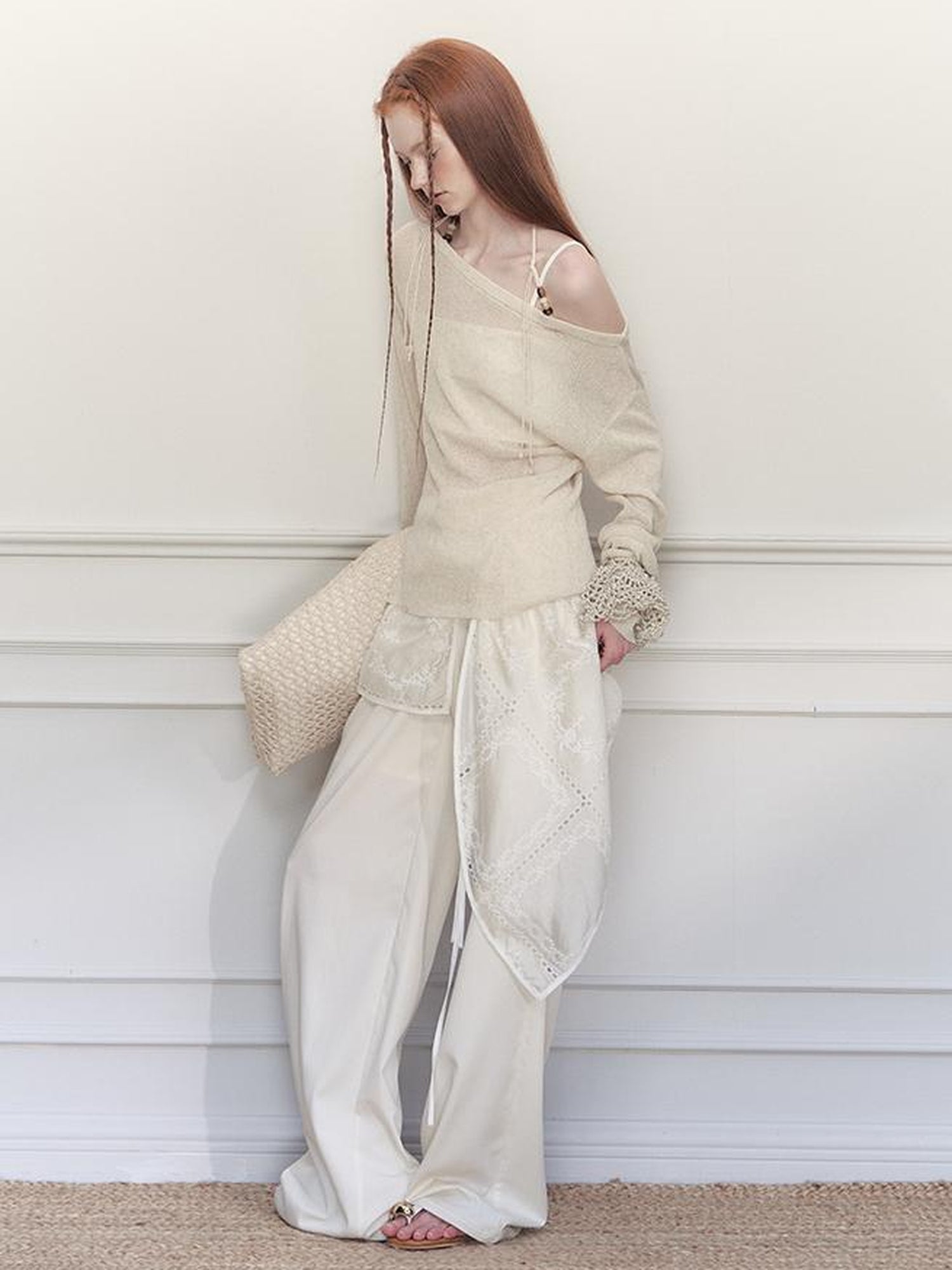 AnnoMundi Sculpted Sheath Trousers With Detachable Lace